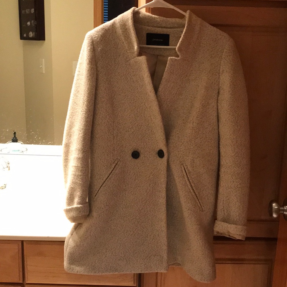 Stradivarius tweed/ oatmeal coat